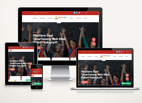 Kreş / Eğitim Kurumu Web Sitesi Paketi Garten v4.5